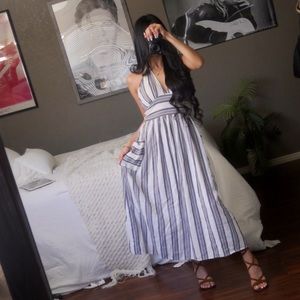 Urban Outfitters Striped Halter Maxi Dress